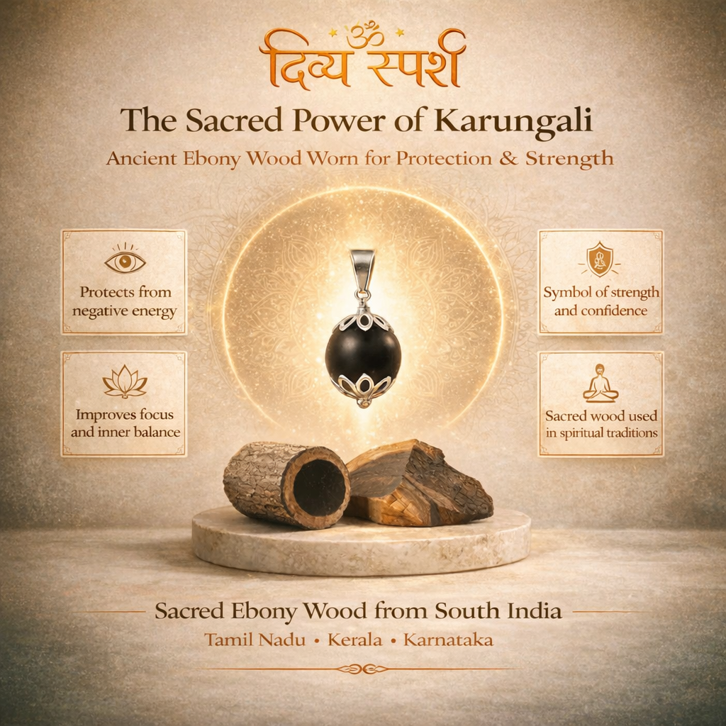 OM Shiva Trishool Karungali Mala – Divine Protection Beads