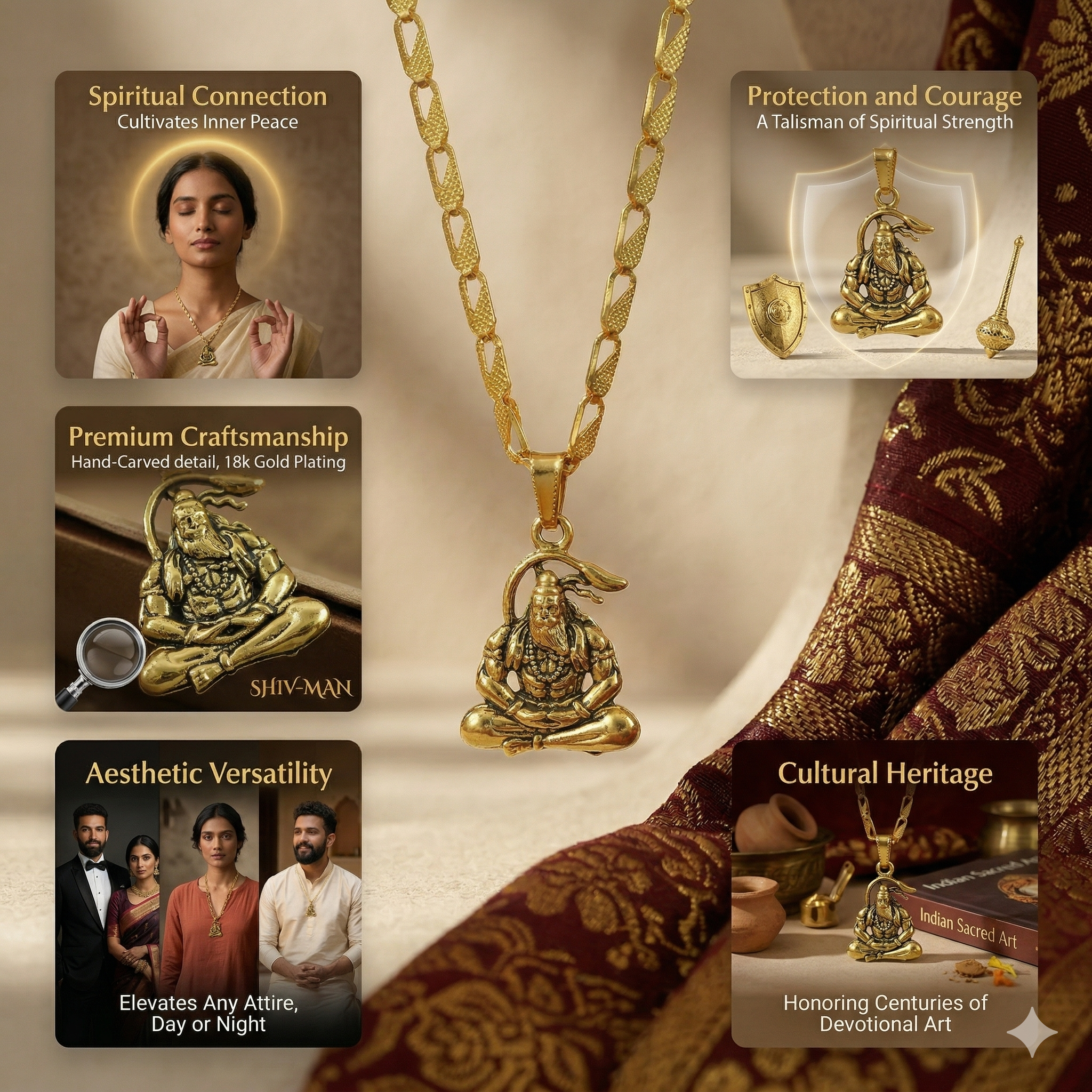 Hanumanji Pendant with Chain – Divine Blessings Necklace